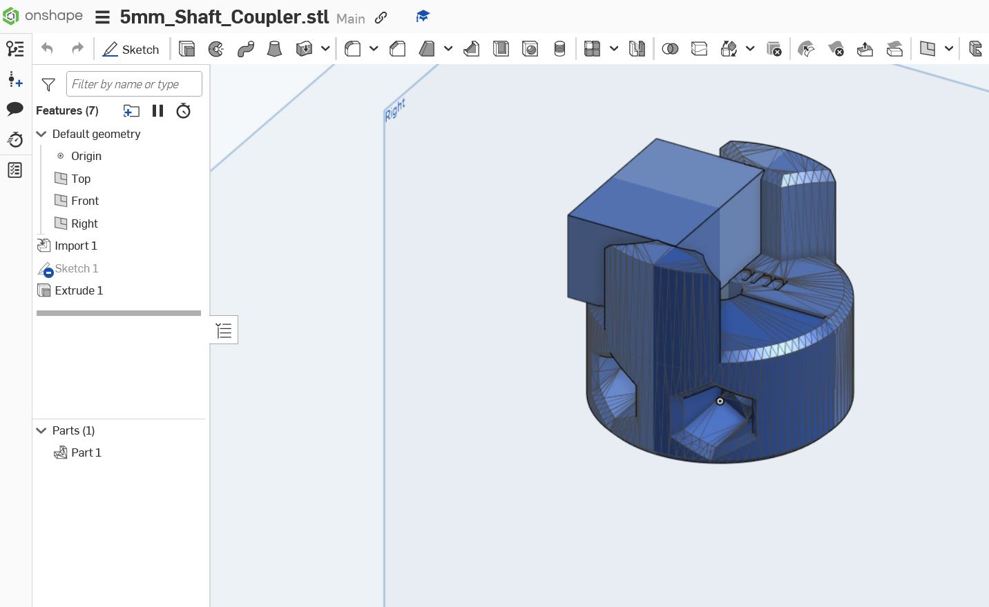 3D printed shaft coupler designed by a student